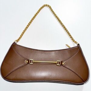 H&M Brown Mini Bag with Gold Chain